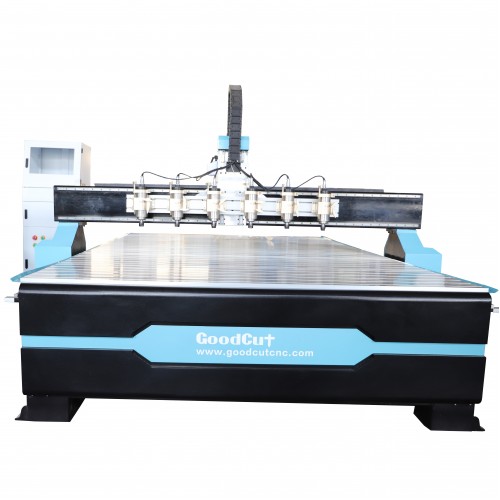 GoodCut GC1325-6H 6Heads Work Together New Design Multi Spindles 4Process 2Process CNC Router Machine for Wood