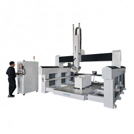 GC2040ATC-4Axis High Z Axis 180degree Rotating Head Automatic Tools Changer CNC Router Foam EPS Carving Engraving Machine with Table Rotary 