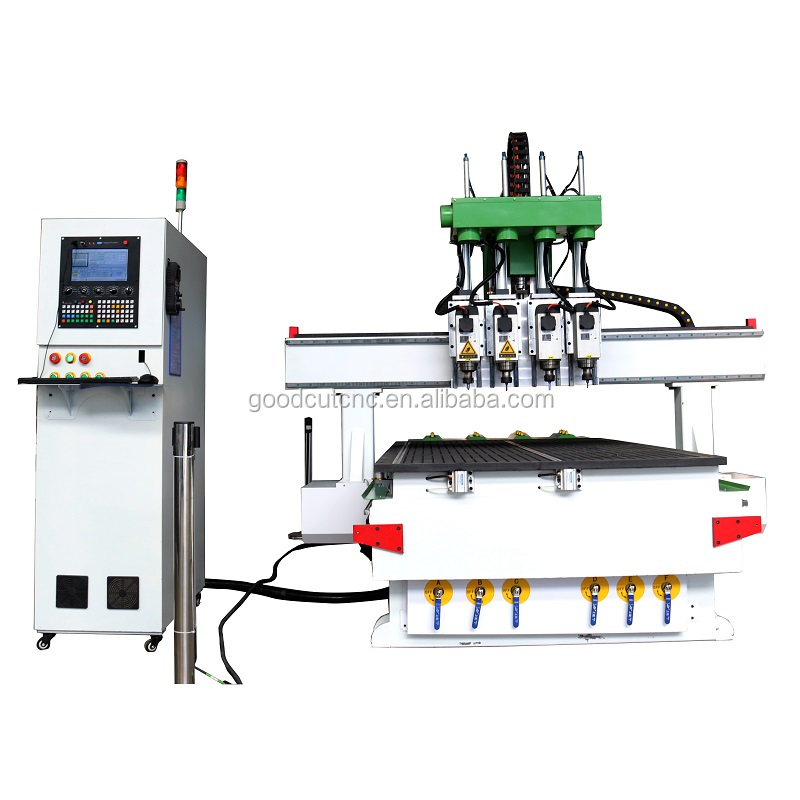 GC1325-P4 Multi Pneumatic Spindle Wood CNC Router for Sale at Cost Price  