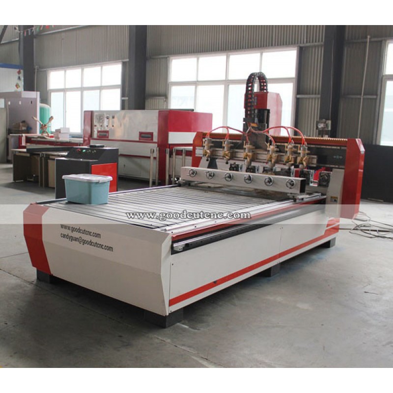 GC1530-6R 4 axis 6 Spindle 6 Rotary Axis Cnc Router Machine For Wood Board and Legs 