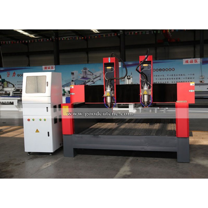 GC1625S-2H 1625 Stone CNC Router Machine with Double Heads for Sale at Low Price 