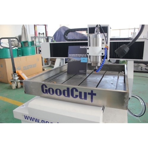 GC6060 High Precision Table Moving CNC Router with Water tank for Soft Metal Aluminum Copper 