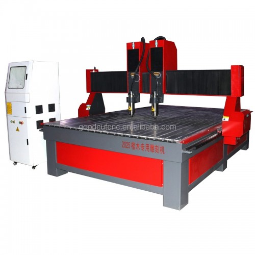 GC2025-2H Independent Double Heads CNC Router Machining Center for Woodworking Coffin