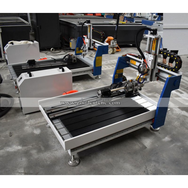 GC-6090D Entry Level Desktop 4th Axis CNC Router Machine with 2x3 Rotary Table for Sale  