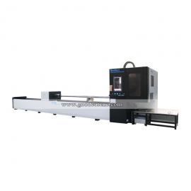 GC-6020FR 1.5kw 6m Length 200mm Diameter Metal Pipe Tube Fiber Laser Cutting Machine with Automatic Feeding System 