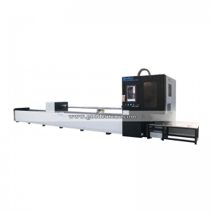 GC-6020FR 1.5kw 6m Length 200mm Diameter Metal Pipe Tube Fiber Laser Cutting Machine with Automatic Feeding System 